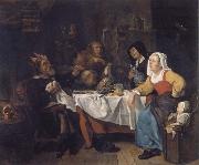 Gabriel Metsu The bean festival oil